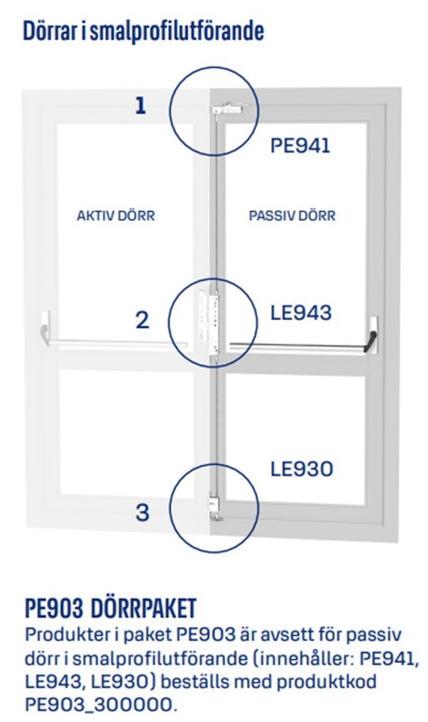 PBE003 PANIKBESLAG F/EL495/EL495FU MOTORLÅS | ASSA ABLOY